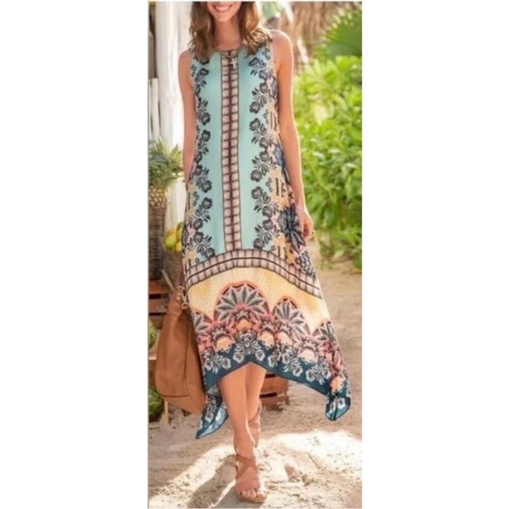 Sundance Enchanted Island Floral Dress P6 Vacation Cruise Summer Coastal